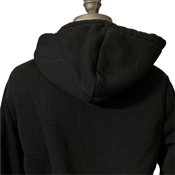 Starting Point Women's Jacket Black Sz Small Quilted Hoodie Sherpa Fleece Lining - Picture 4 of 6